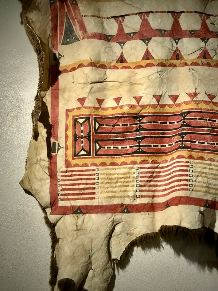 Historical Native American hide painting